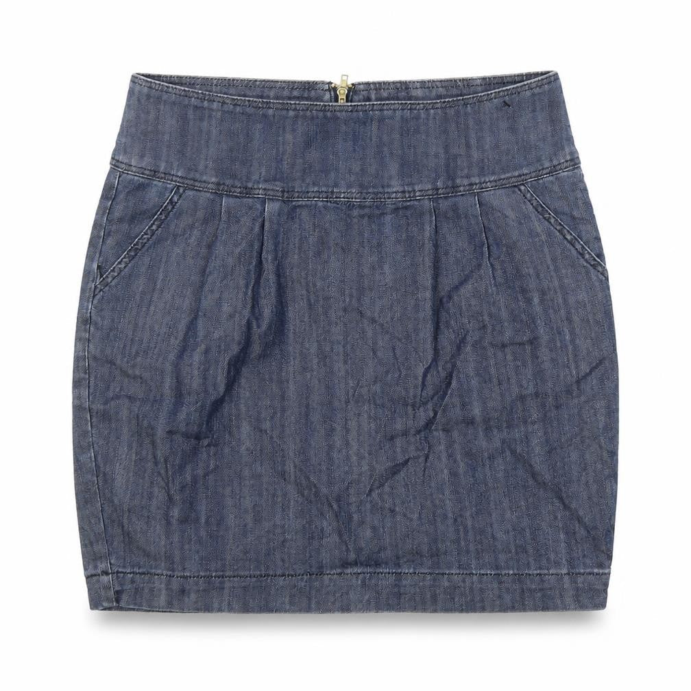 Be Beau Womens Blue Cotton Mini Skirt Size 10