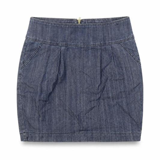Be Beau Womens Blue Cotton Mini Skirt Size 10