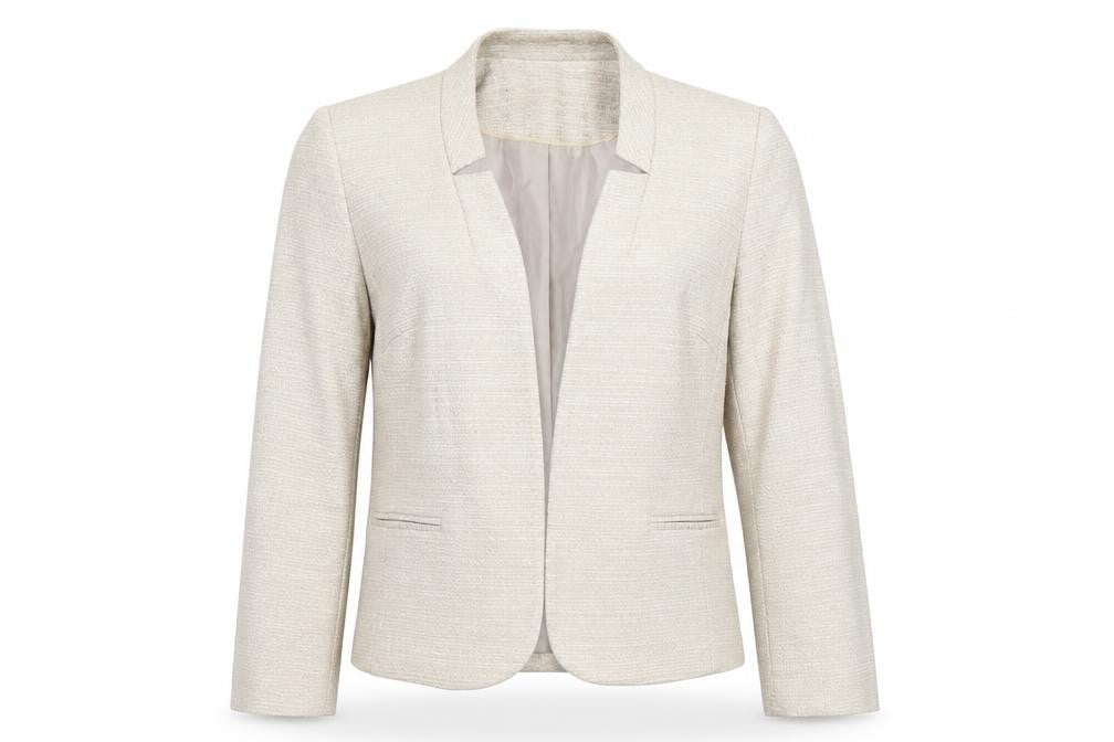Bonmarché Womens Beige Herringbone Jacket Blazer Size 10