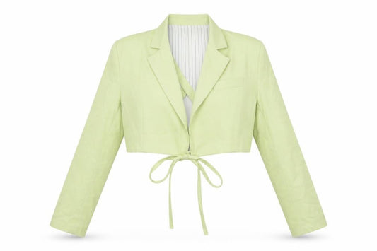 Bershka Womens Green Herringbone Jacket Blazer Size L