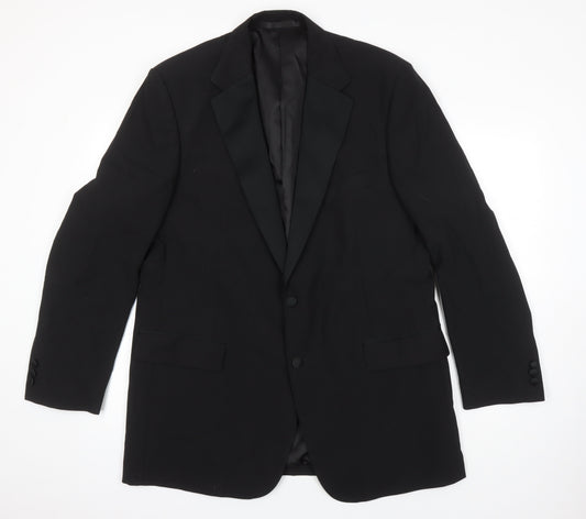 Marks and Spencer Mens Black Polyester Jacket Blazer Size 44 Regular