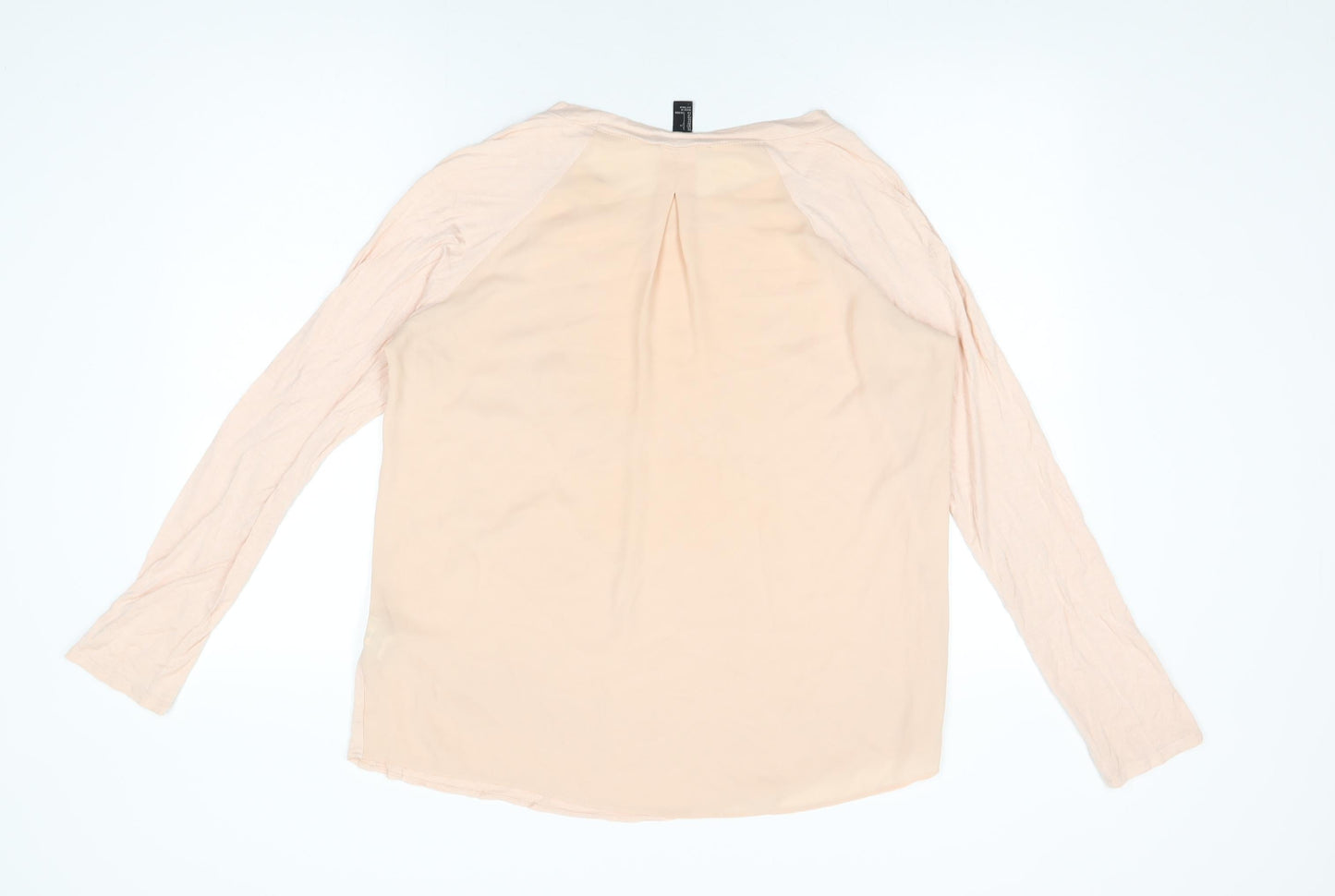 FOREVER 21 Womens Pink Polyester Basic T-Shirt Size L Round Neck