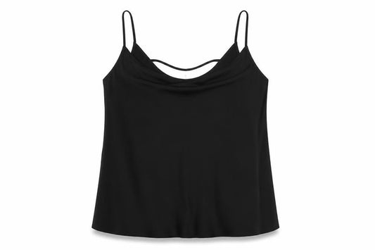 Marks and Spencer Womens Black Polyester Camisole T-Shirt Size 24 Cowl Neck