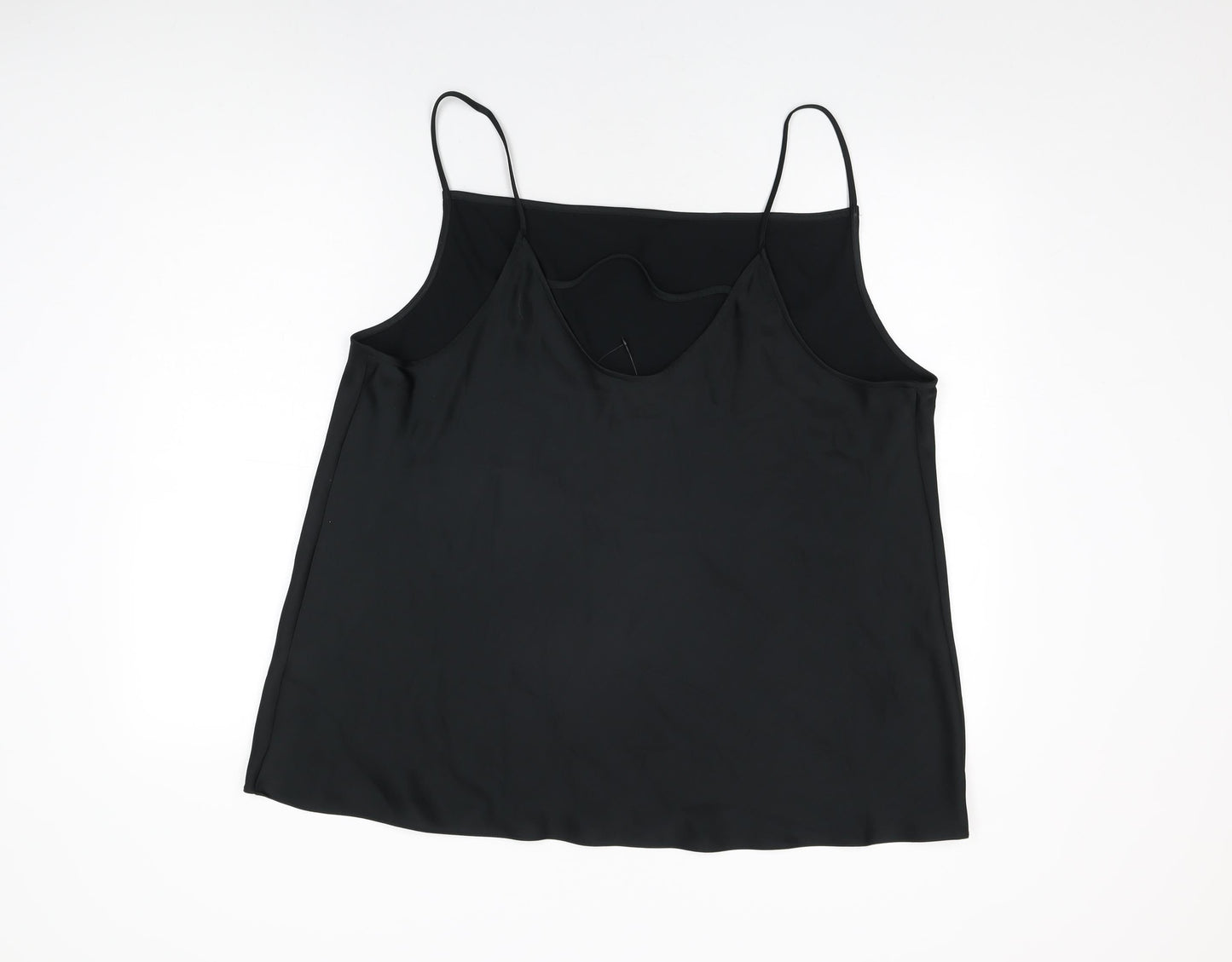 Marks and Spencer Womens Black Polyester Camisole T-Shirt Size 24 Cowl Neck