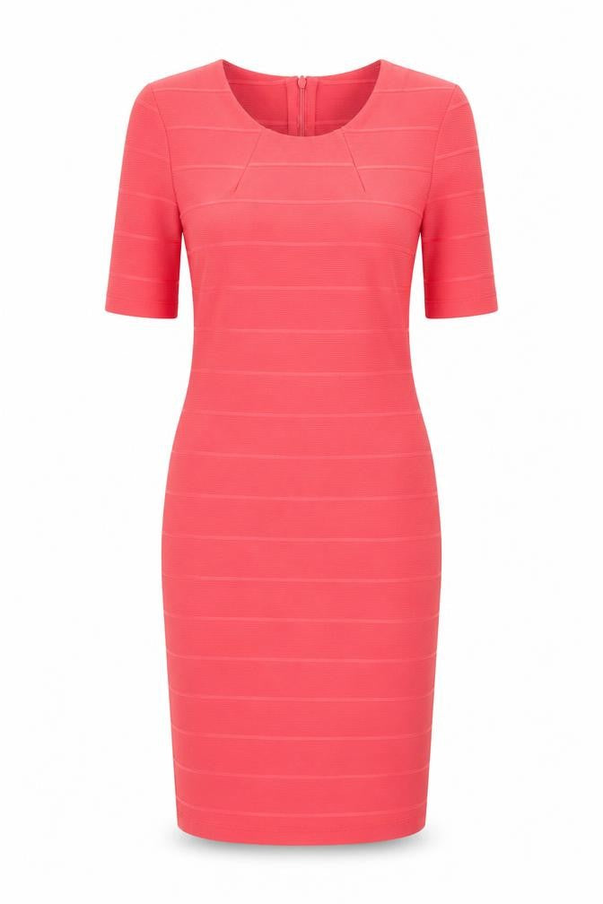 Dorothy Perkins Womens Pink Polyester Bodycon Size 12 Round Neck Zip