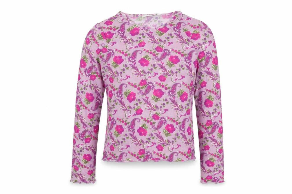 Dubbster Girls Purple Floral Polyamide Basic T-Shirt Size 12 Years Round Neck Pullover
