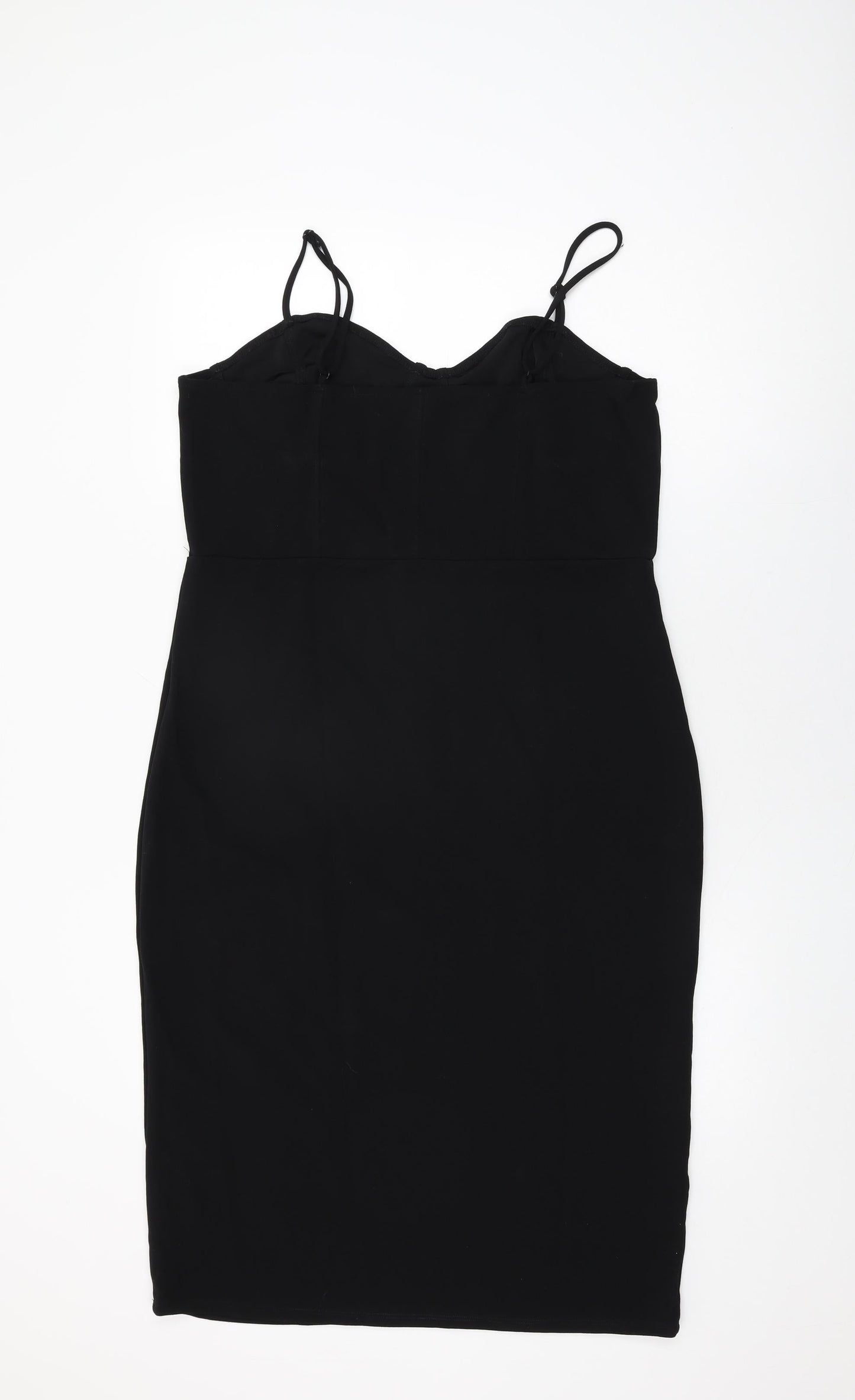 H&M Womens Black Polyester Bodycon Size XL V-Neck Pullover
