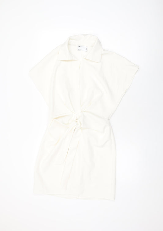 ASOS Womens White Polyester Shift Size 10 Collared Pullover
