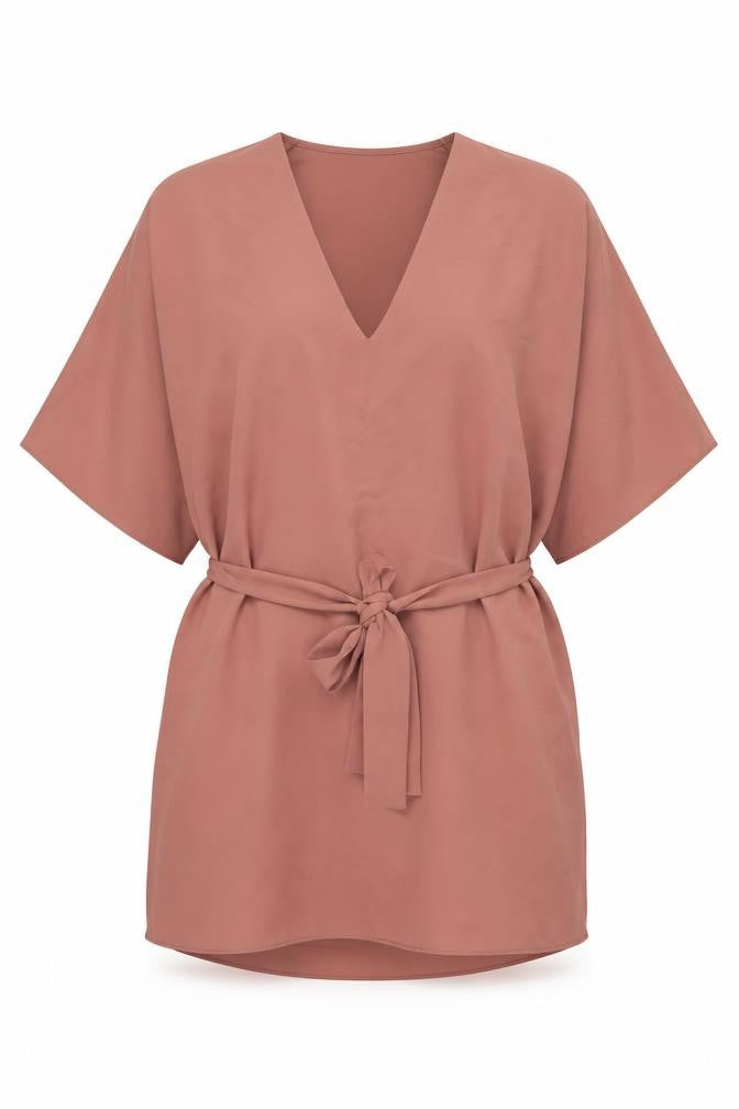 River Island Womens Brown Polyester Shift Size 12 V-Neck Pullover