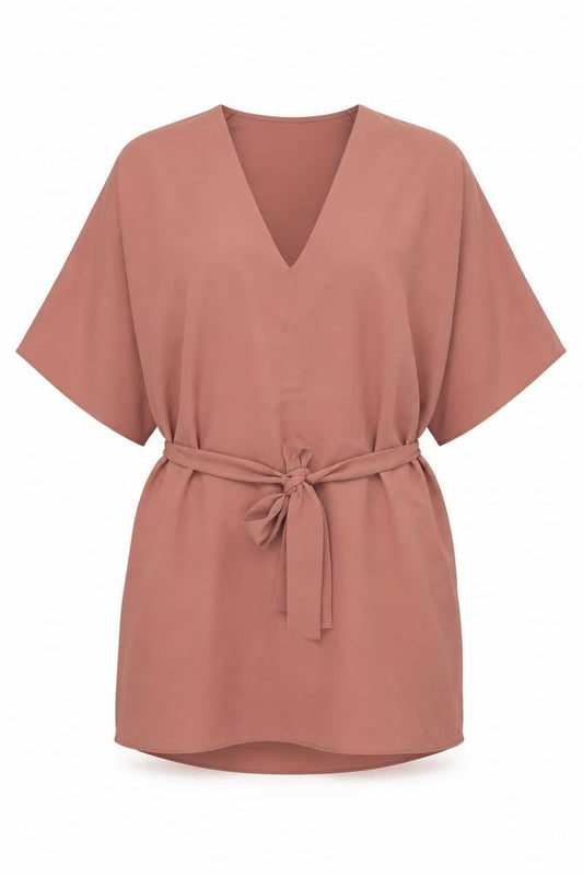 River Island Womens Brown Polyester Shift Size 12 V-Neck Pullover