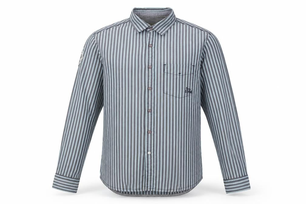 Burton Mens Blue Striped Cotton Button-Up Size M Collared Button