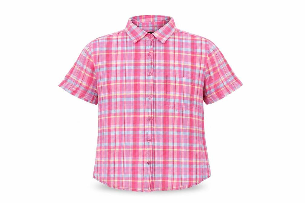 Republique Boys Pink Plaid Cotton Basic Button-Up Size L Collared Button