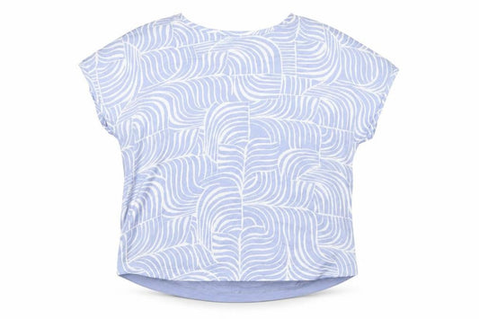 Marks and Spencer Womens Blue Geometric Polyester Basic Blouse Size 14 Round Neck
