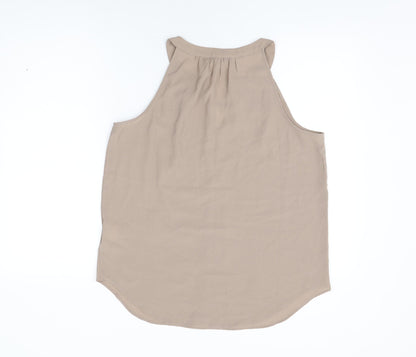 Rose + Olive Womens Beige Polyester Basic T-Shirt Size M V-Neck