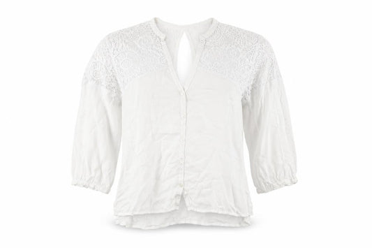 Hollister Womens White Viscose Basic Button-Up Size S V-Neck