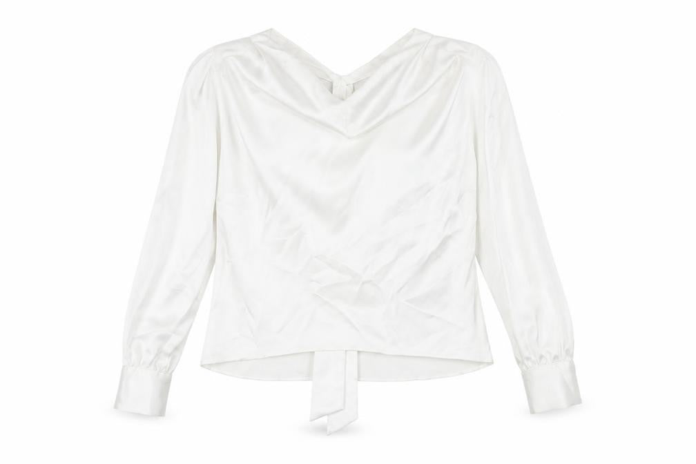Zara Womens White Polyester Basic Blouse Size M Cowl Neck