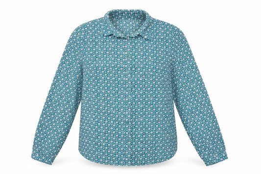 Marks and Spencer Womens Blue Floral Polyester Basic Button-Up Size 14 Collared