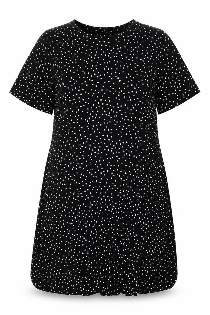 Debenhams Womens Black Polka Dot Polyester Shift Size 22 Round Neck Pullover