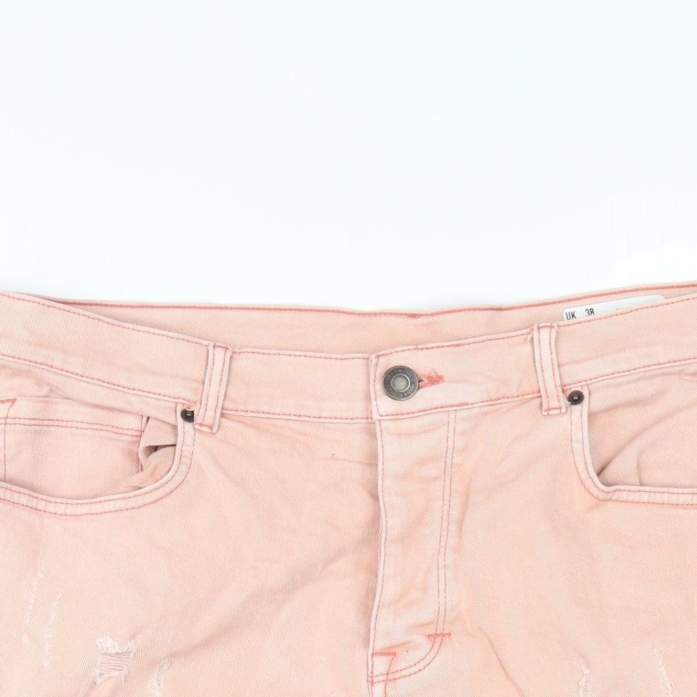 Denim & Co. Mens Pink Cotton Bermuda Shorts Size 38 in L11 in Regular Button