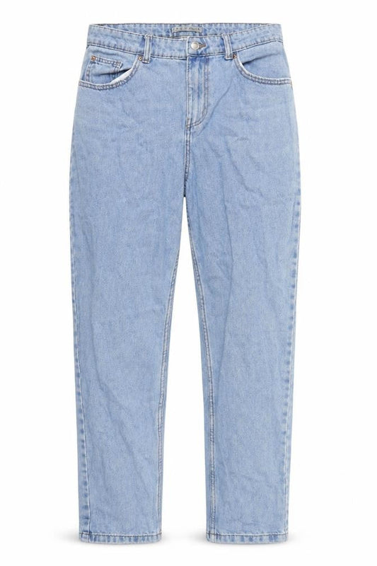 Denim & Co. Womens Blue Cotton Straight Jeans Size 12 L28 in Regular Zip