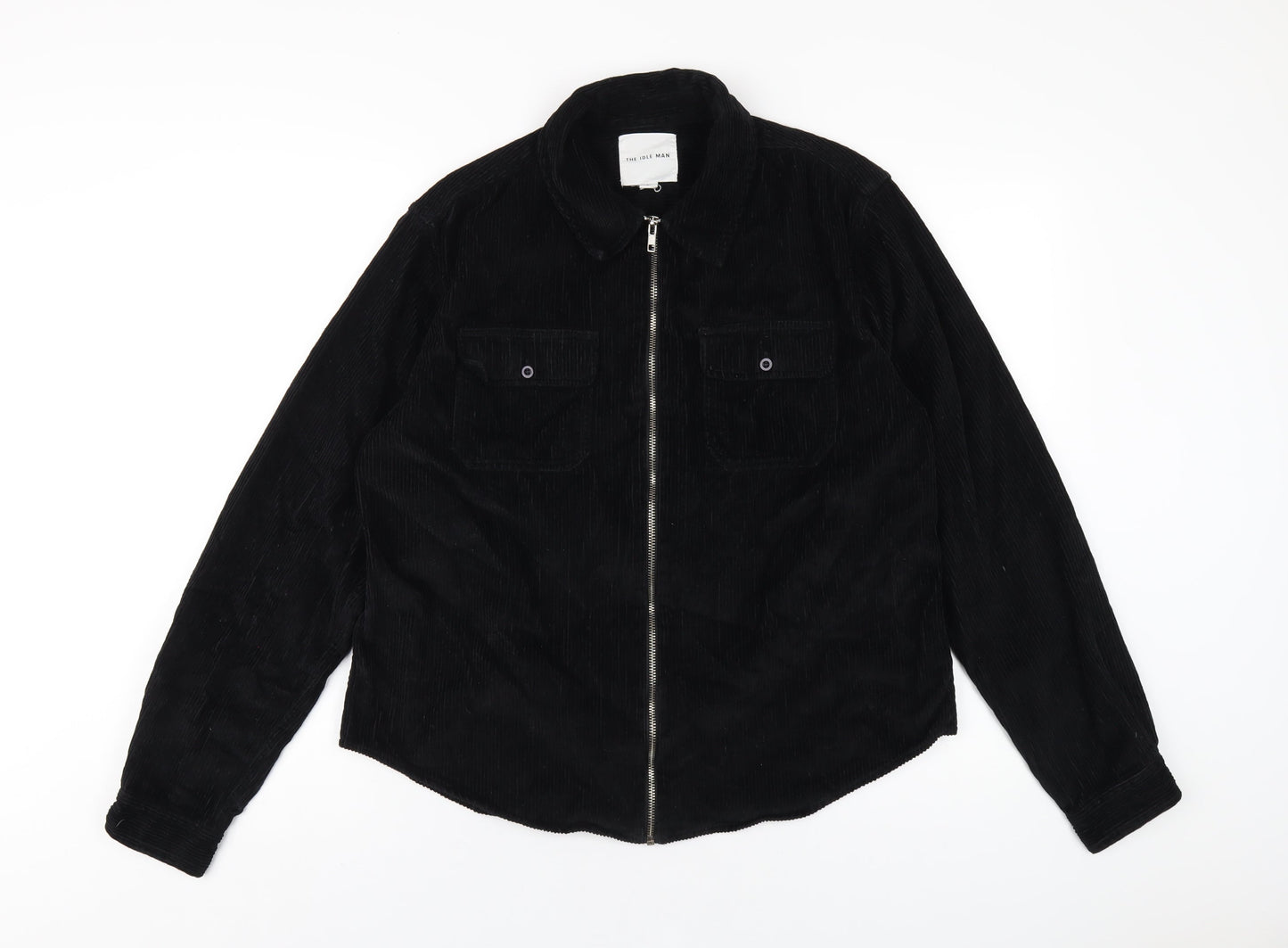The Idle Man Mens Black Jacket Size L Zip