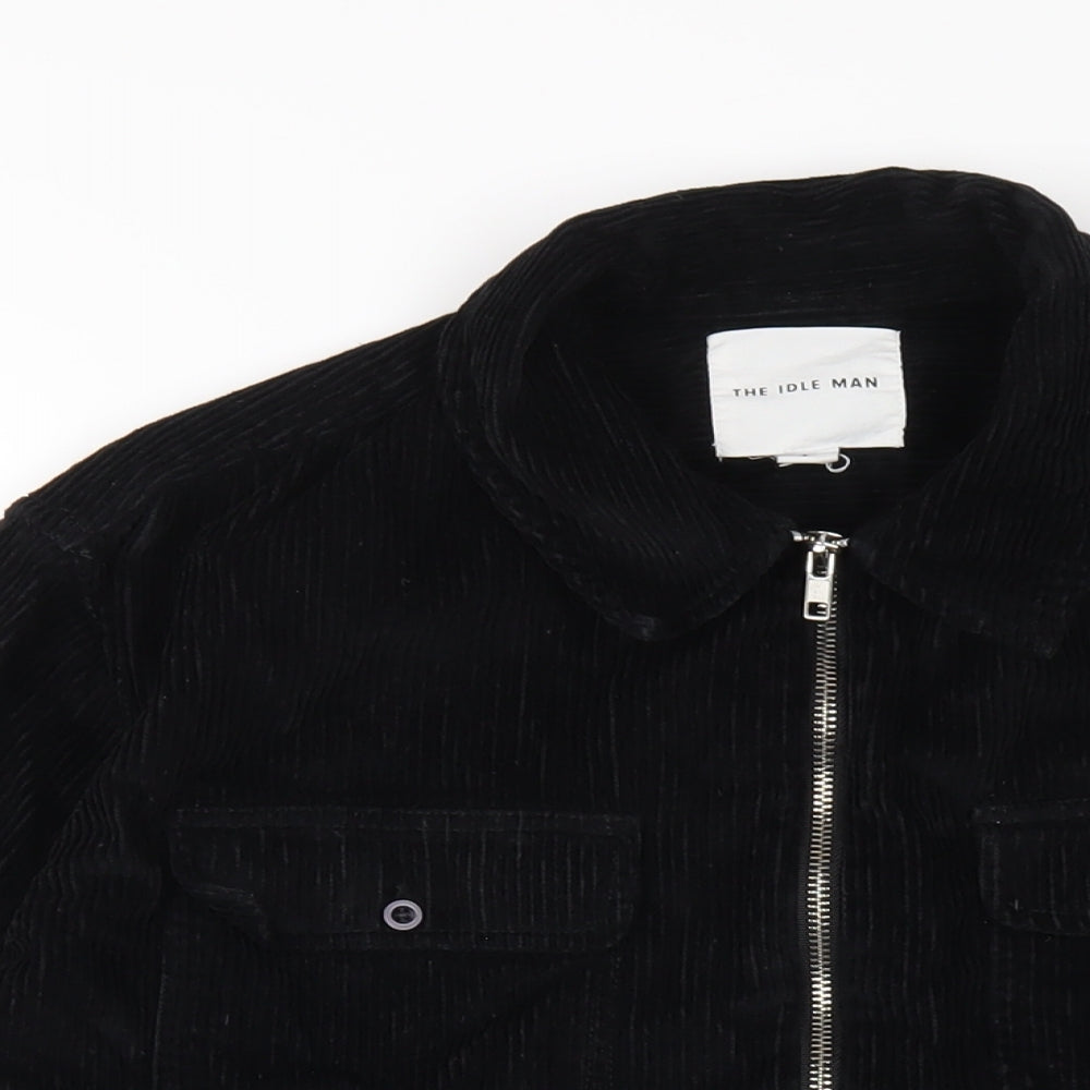 The Idle Man Mens Black Jacket Size L Zip