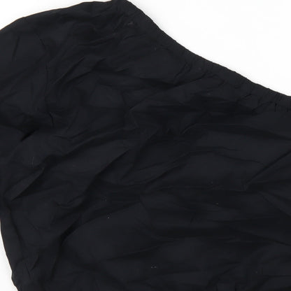 Marks & Spencer Womens Black Cotton Basic T-Shirt Size 16 One Shoulder
