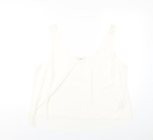 Marks and Spencer Womens Ivory Polyester Basic Tank Size 20 Scoop Neck