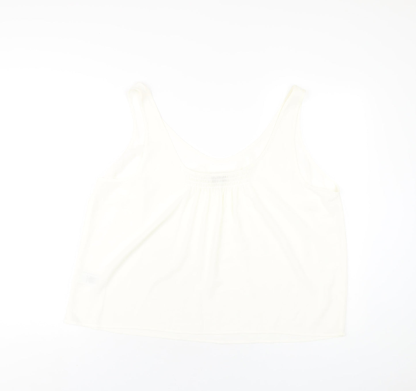 Marks and Spencer Womens Ivory Polyester Basic Tank Size 20 Scoop Neck