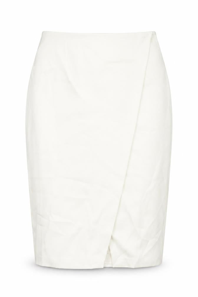 Marks & Spencer Womens Ivory Polyester A-Line Skirt Size 16 Zip