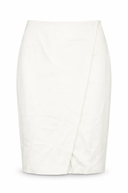 Marks & Spencer Womens Ivory Polyester A-Line Skirt Size 16 Zip