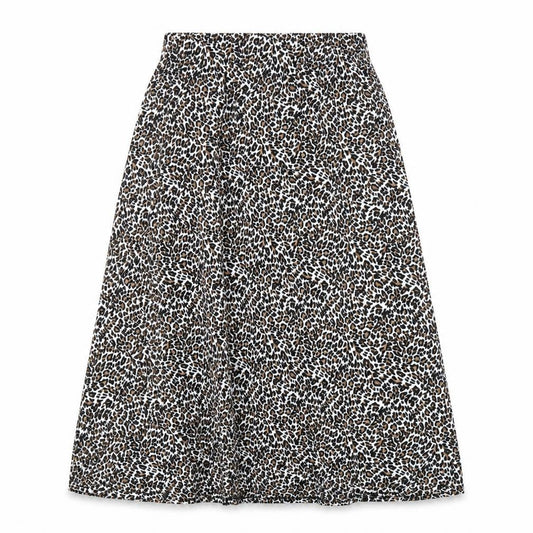 Marks & Spencer Womens Black Animal Print Viscose A-Line Skirt Size 6