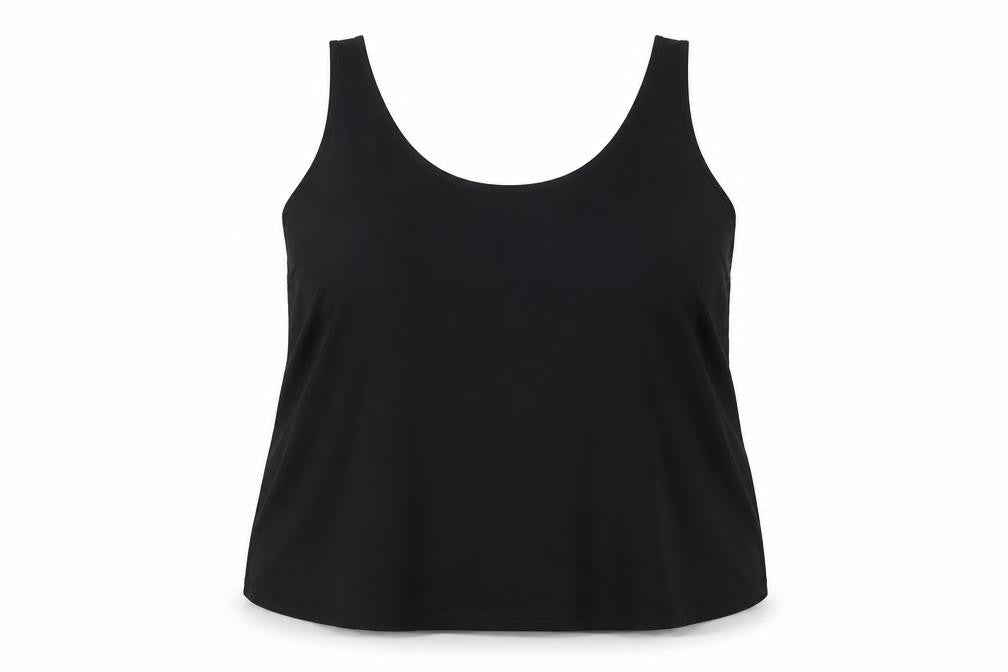 Marks & Spencer Womens Black Polyester Basic Tank Size 20 Scoop Neck