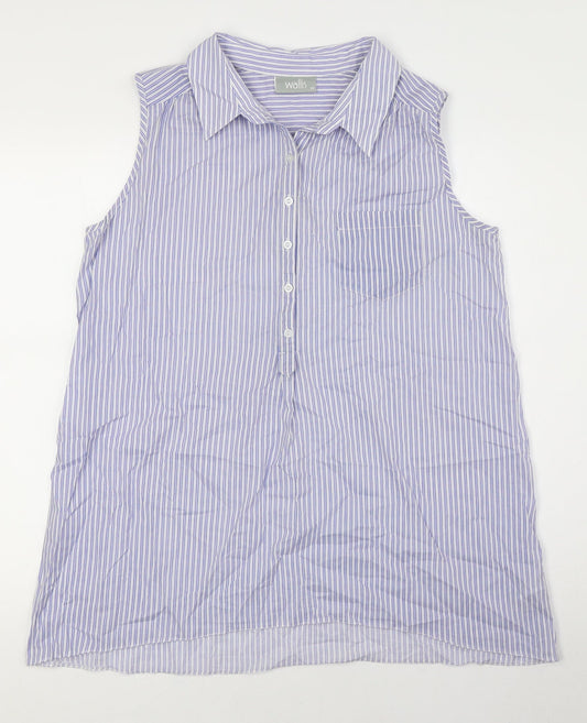 Wallis Women's Multicoloured Striped Sleeveless Shirt M