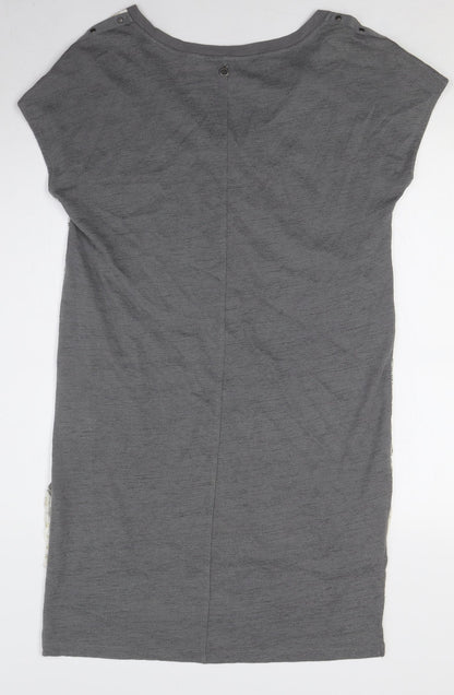 Back view of Sandwich Geometric Multicoloured V-Neck Tunic Blouse