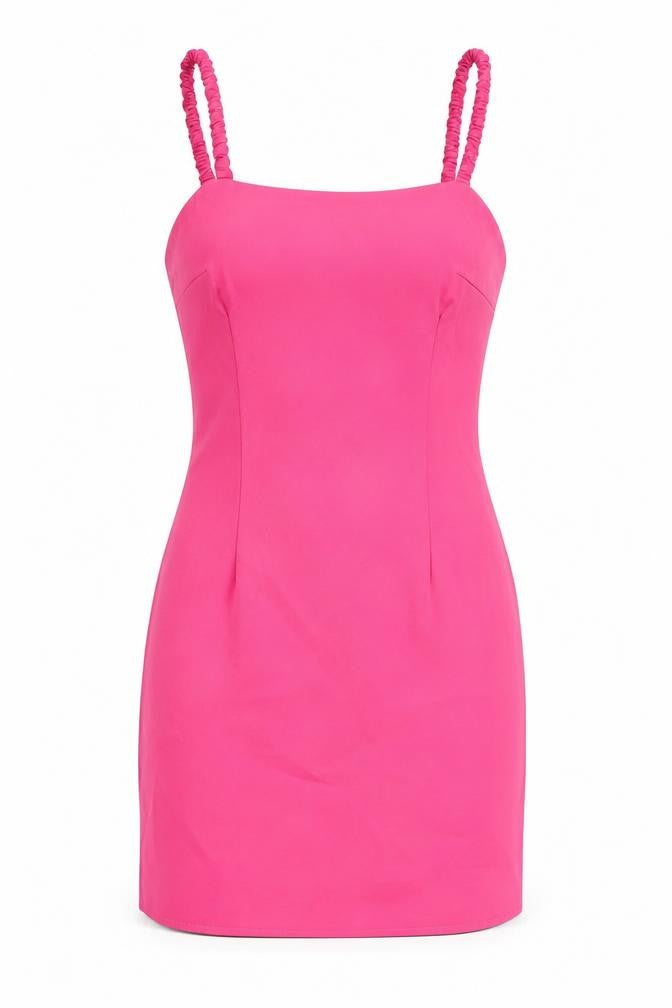 Missguided Womens Pink Polyester Bodycon Size 6 Square Neck Zip
