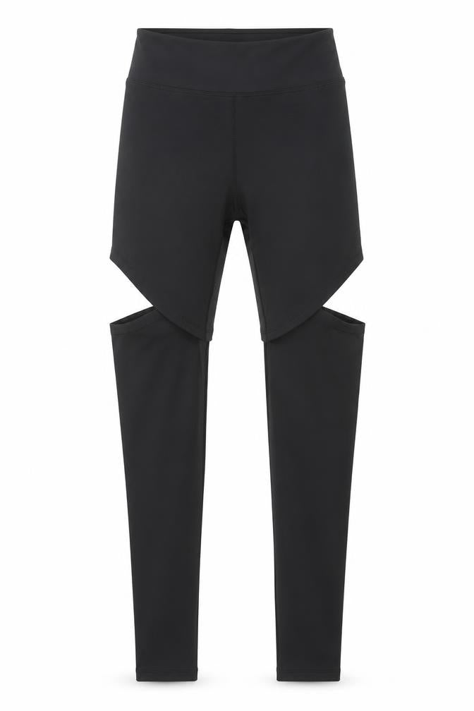 ASOS Womens Black Polyester Compression Leggings Size 8 L26 in Regular Pullover - Cut Out Detail