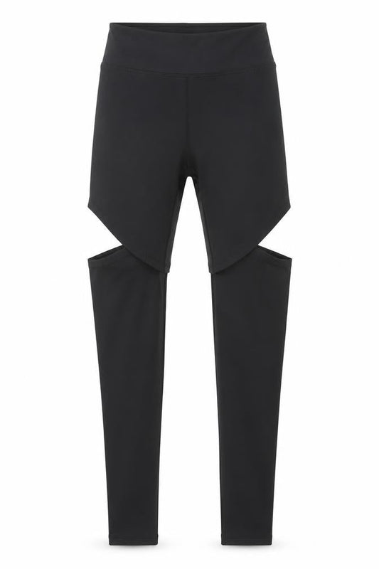 ASOS Womens Black Polyester Compression Leggings Size 8 L26 in Regular Pullover - Cut Out Detail