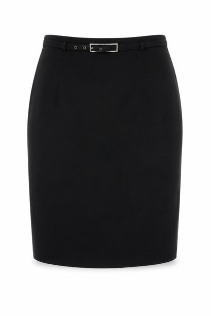 Richards Womens Black Polyester Straight & Pencil Skirt Size 12 Zip - Belted