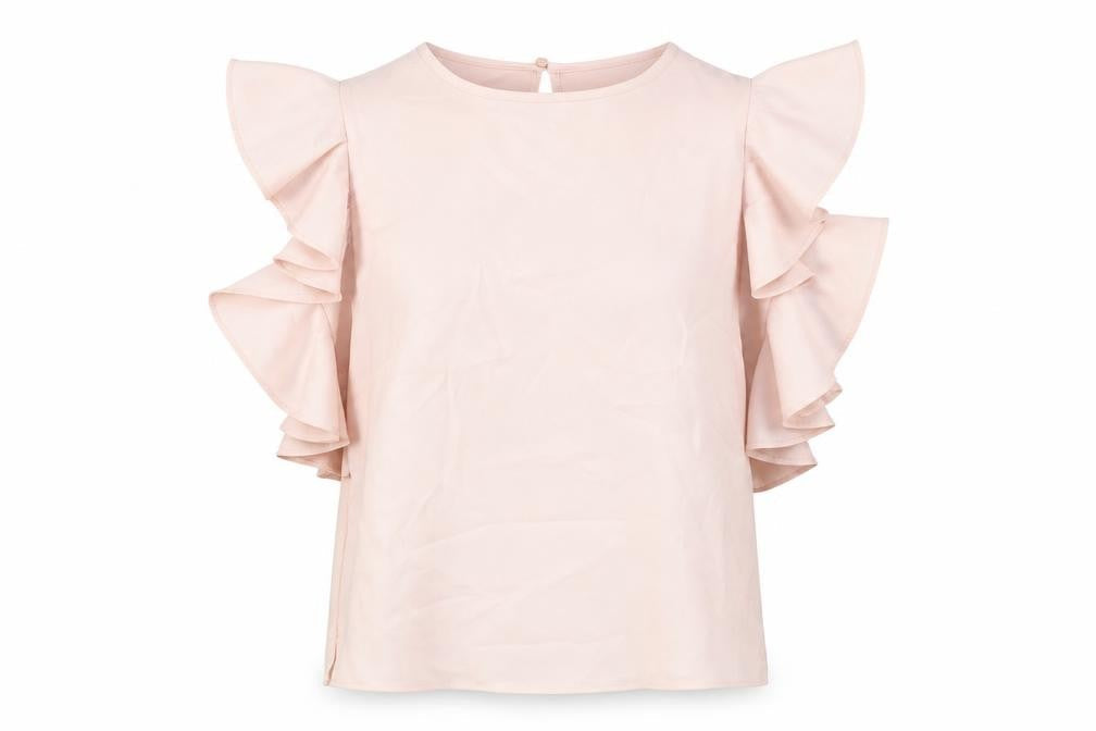 Coiast Womens Pink Polyester Basic Blouse Size 10 Round Neck