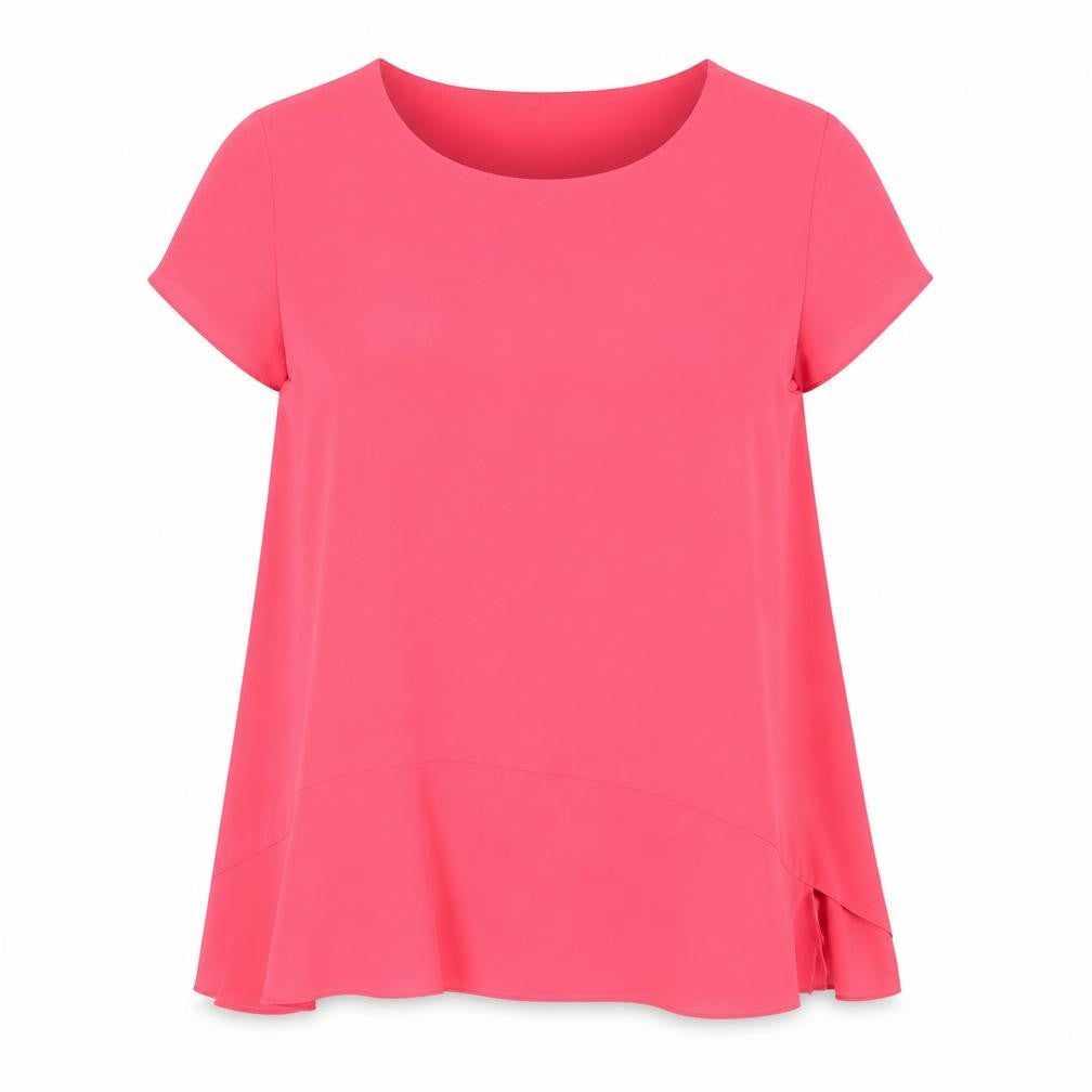 Phase Eight Womens Pink Polyester Basic Blouse Size 16 Round Neck
