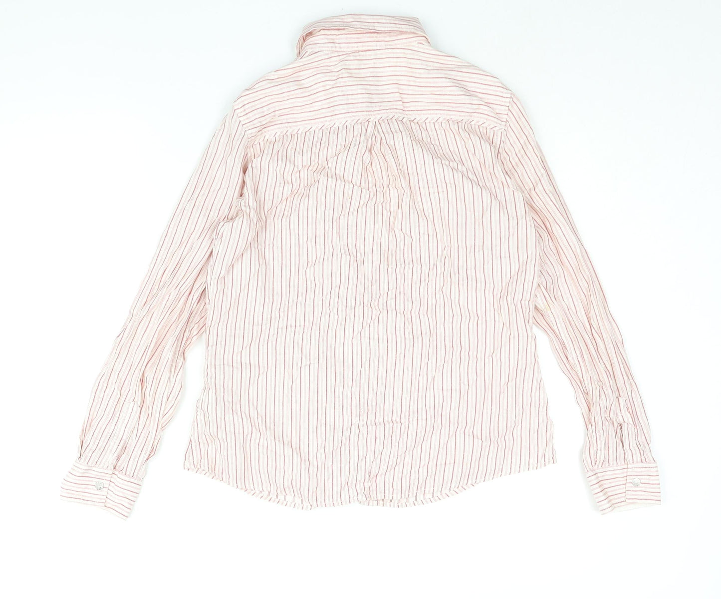 Indigo Womens Red Striped Cotton Basic Button-Up Size 10 Collared