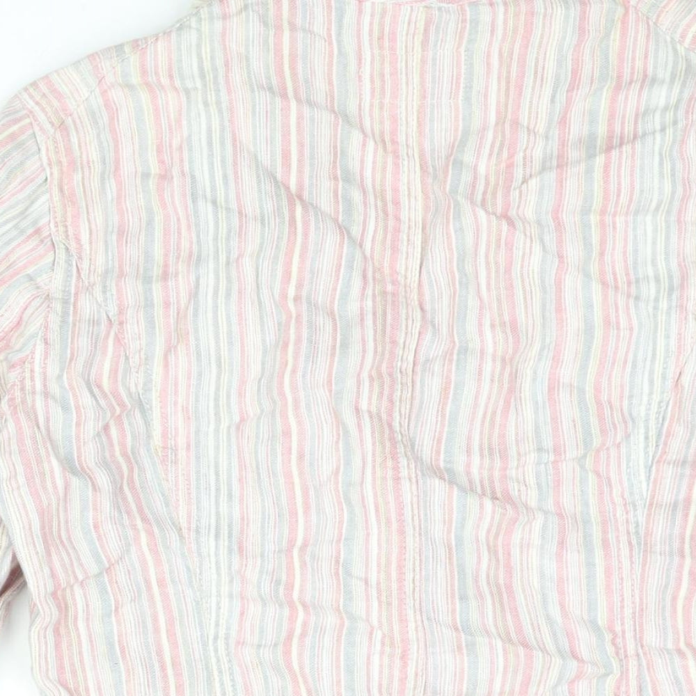 Per Una Womens Multicoloured Striped Jacket Blazer Size 10 Button - Frill
