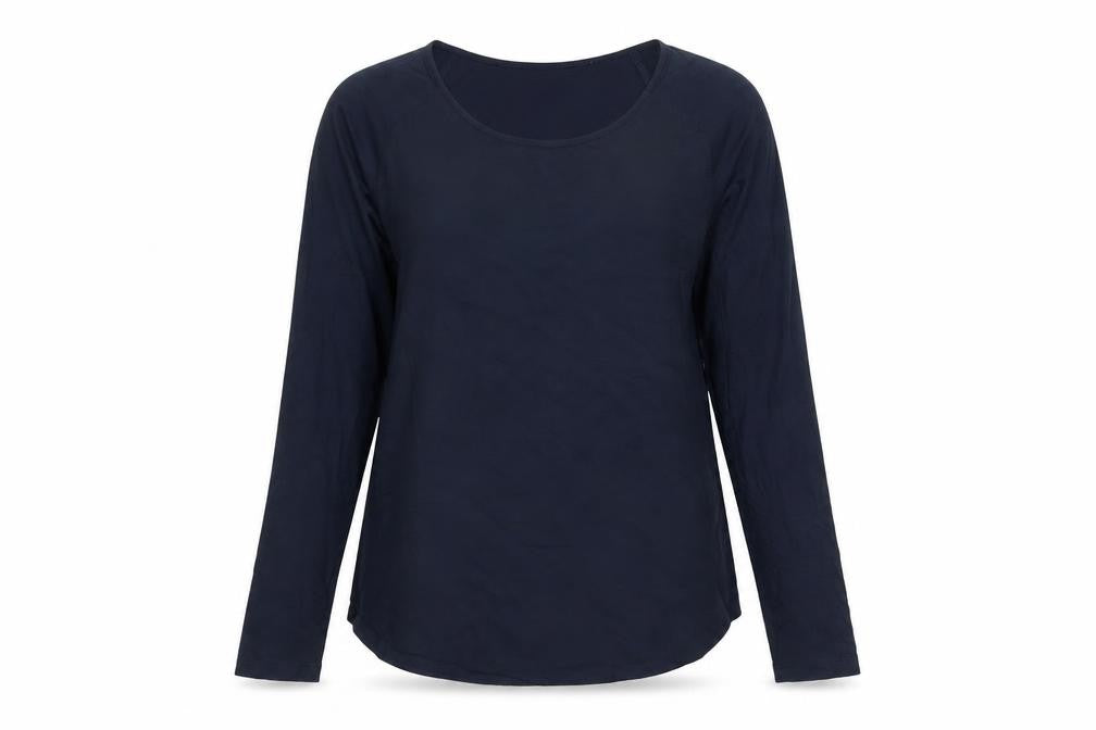 French Connection Womens Blue Polyester Basic Blouse Size S Round Neck