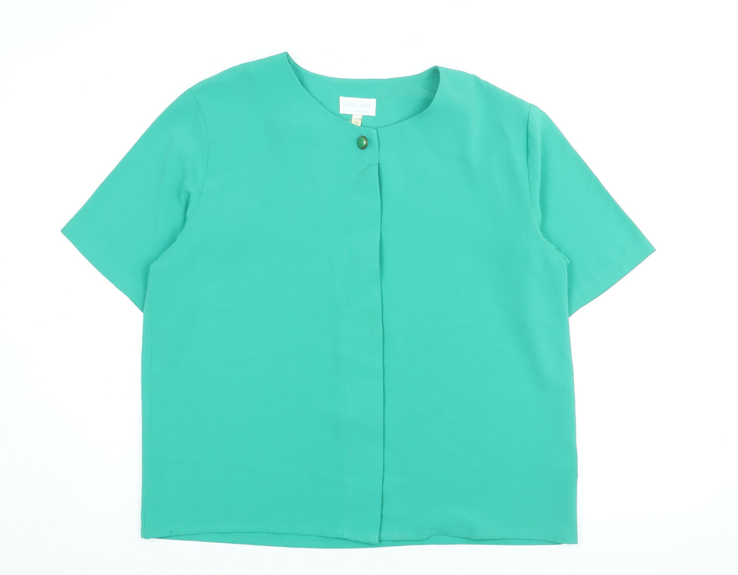 Lidiana Fenetti Womens Green Polyester Basic Blouse Size 16 Round Neck - Vintage