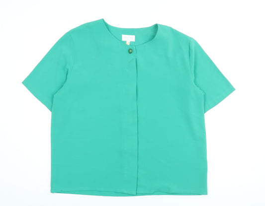 Lidiana Fenetti Womens Green Polyester Basic Blouse Size 16 Round Neck - Vintage