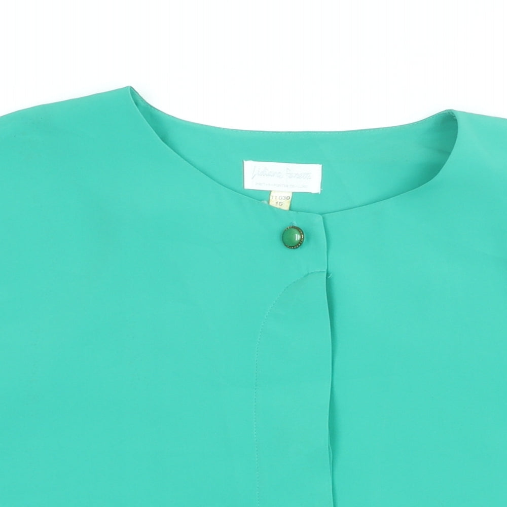 Lidiana Fenetti Womens Green Polyester Basic Blouse Size 16 Round Neck - Vintage