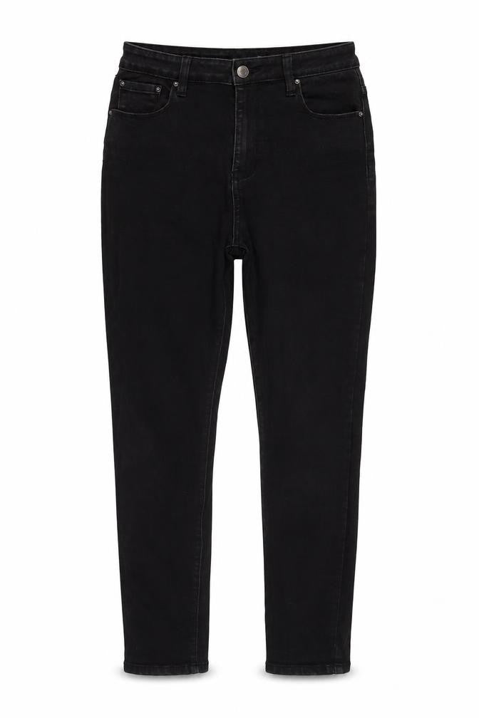 Glassons Womens Black Cotton Blend Tapered Jeans Size 10 L28 in Regular Zip