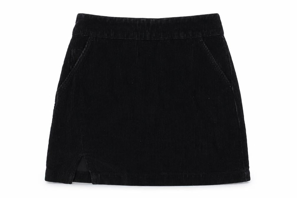 Topshop Womens Black Cotton A-Line Skirt Size 10 Zip