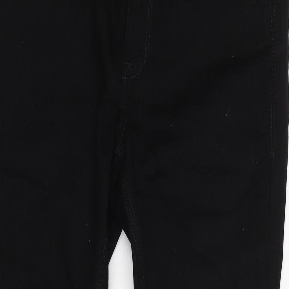 River Island Mens Black Cotton Blend Tapered Jeans Size 30 in L30 in Regular Zip
